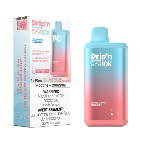 DRIP'N BY ENVI EVO 10K DISPOSABLE - LYCHEE MANGO MELON ICE