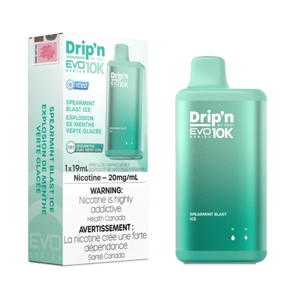 DRIP'N BY ENVI EVO 10K DISPOSABLE - SPEARMINT BLAST ICE