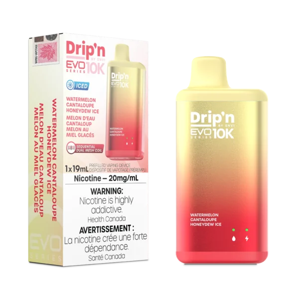 DRIP'N BY ENVI EVO 10K DISPOSABLE - WATERMELON CANTALOUPE HONEYDEW ICE