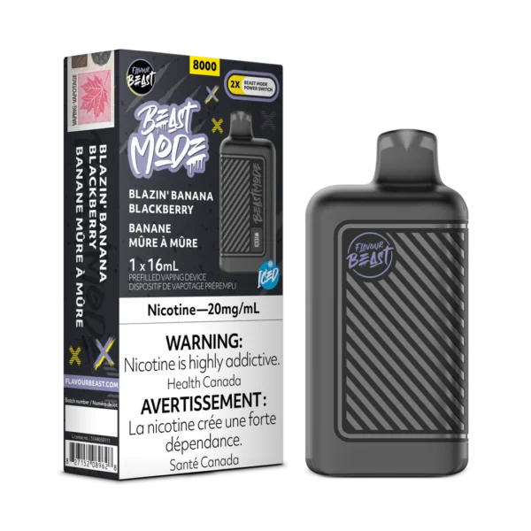 Flavour Beast Beast Mode 8K Disposable - Blazin' Banana Blackberry Iced